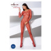 Passion BS068 red - Bodystocking Farba: Červená