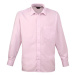 Premier Workwear Pánska košeľa s dlhým rukávom PR200 Pink -ca. Pantone 1895