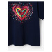 Tmavomodré dievčenské tričko Desigual Heart