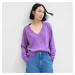 Svetr GAP V Neck Sweater Lilac Blossom Melange