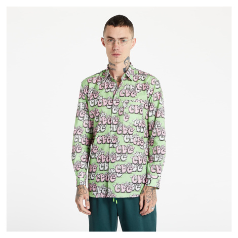 Košeľa Comme des Garçons SHIRT x KAWS Mens Shirt Woven Green/ Pink L