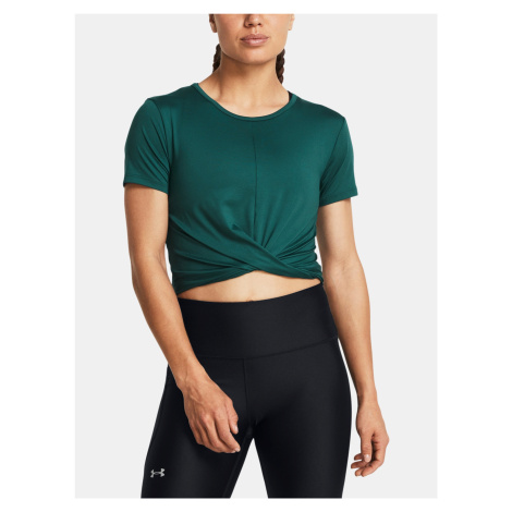 Tmavozelené športové tričko Under Armour Motion Crossover Crop SS