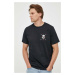 Bavlnené tričko PS Paul Smith tmavomodrá farba, jednofarebné