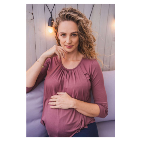 Tehotenské a dojčiace tričko Kangaroo milk & love ružovo hnedá M, 20C52677