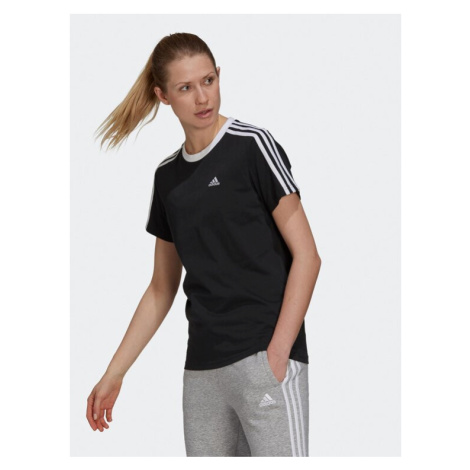 Adidas Tričko Essentials 3-Stripes GS1379 Čierna Loose Fit