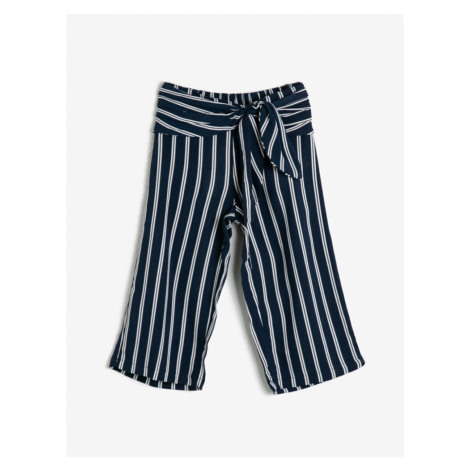 Koton Striped Elastic Waist Tied Wide-Fit Short Pants