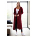 95822 Dewberry Long Knitwear Women Cardigan-BORDEAUX