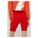 Šortky Tommy Jeans dámske, červená farba, s nášivkou, vysoký pás