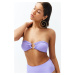 Trendyol Lilac Strapless Accessorized Bikini Top