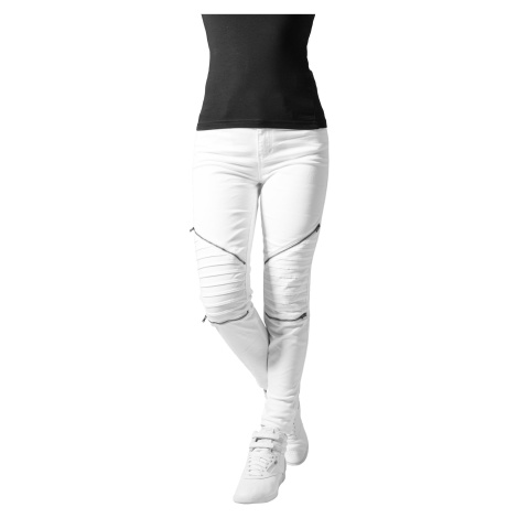 Women's stretch biker trousers white Urban Classics