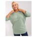 Plus size pistachio blouse with neckline