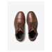 Hnedé pánske kožené zimné členkové topánky Jack & Jones Holland