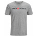 JACK & JONES Tričko 'Essentials'  sivá melírovaná / pastelovo červená / čierna