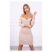 Dress with V-neck light beige