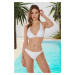 Trendyol White Triangle Stone print Regular Bikini Set