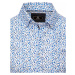 Biela pánska košeľa s modrým kvetinovým vzorom DX2411