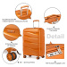 KONO Cestovný kufor na kolieskach s TSA zámkom 39L - oranžový