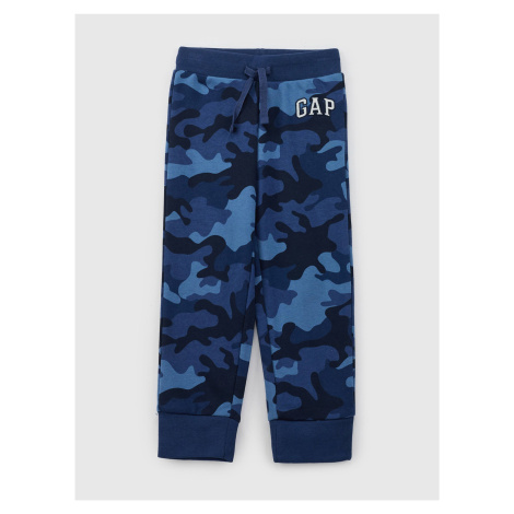 Tmavomodré chlapčenské army tepláky s logom GAP