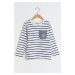 LC Waikiki Boy's White Striped Ljx T-Shirt