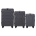 ČIERNA 3DIELNA SADA KUFROV PEAFOWL PEA01, SET OF 3 SUITCASES (L,M,S) WINGS, BLACK