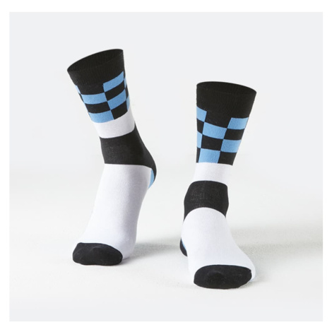 Men's blue checkerboard socks FASARDI