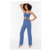 Trendyol Indigo Tie Detailed Jumpsuit