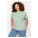 Trendyol Curve Mint Green Button Detailed 100% Cotton Knitted T-shirt