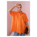 Cotton shirt with short sleeves in orange color