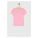 Detské bavlnené tričko GAP ružová farba
