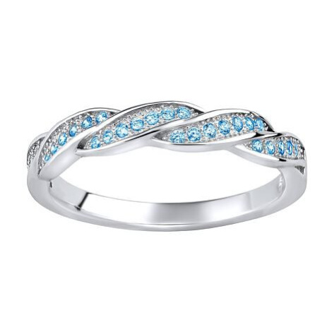 Silvego Strieborný prsteň IRIS s modrými zirkónmi Brilliance Zirconia LPS1043ELB
