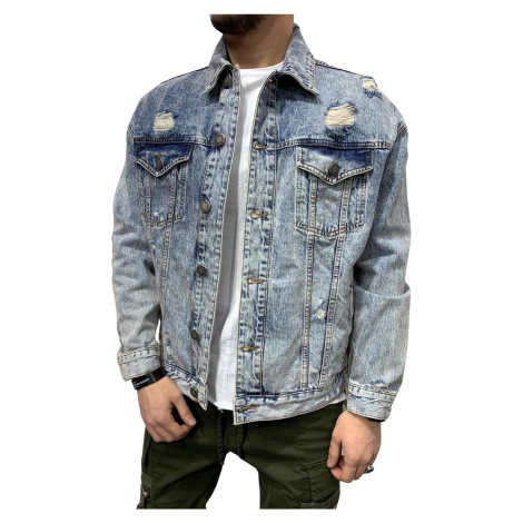 Pánska džínsová bunda model M-4800 - Svetlo modrá