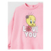 OVS Mikina LOONEY TUNES 1698489 Ružová Regular Fit