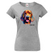 Dámské tričko s potlačou plemena Bloodhound s voliteľným menom