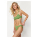 Trendyol Green Textured Regular Bikini Bottom