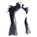 tričko gotický and punk DEVIL FASHION Black Swan Gothic Shawl with Faux Fur Čierna