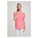 Women's pink grapefruit T-shirt with extended shoulder