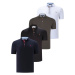 QUAD SET T8582 DEWBERRY MENS T-SHIRT-BLACK-WHITE-NAVY BLUE-KHAKI