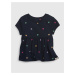 Tmavomodré dievčenské tričko s motívom hviezdičiek GAP