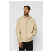 Men's sweatshirt with high zip collar cream