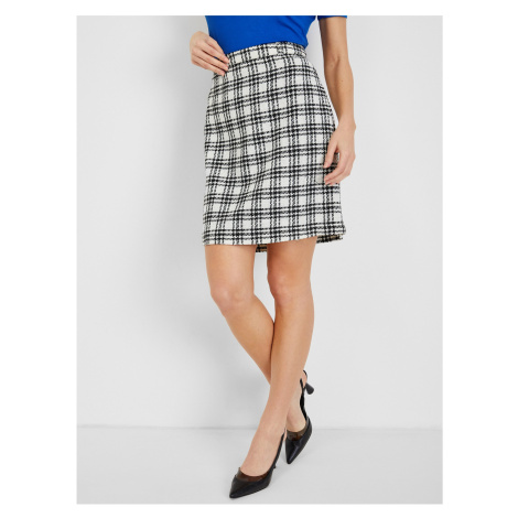 Orsay Black & White Checkered Skirt - Ladies