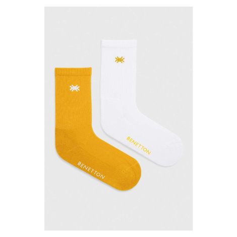 Ponožky United Colors of Benetton 2-pak žltá farba