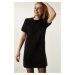 Happiness İstanbul Black Soft Textured Mini Knitwear Dress