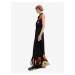 Čierne dámske kvetované košeľové maxišaty Desigual Suiza-Lacroix