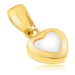 Zlatý prívesok 585 - dvojfarebné pravidelné srdce, lesklý zaoblený povrch