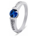 Brilio Silver Očarujúce strieborný prsteň s modrým zirkónom RI022W 56 mm