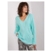 Women's mint sweater with neckline