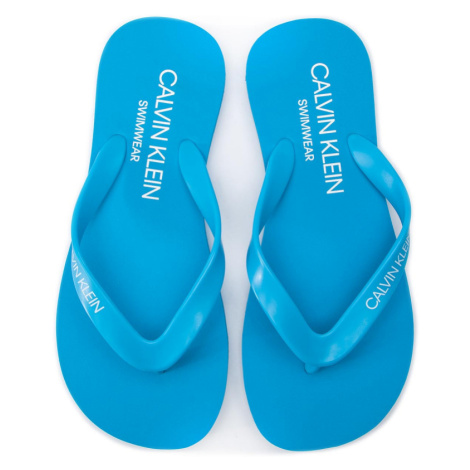 Plážové žabky Flip-Flops Sandals KM0KM00341 - Calvin Klein azurová