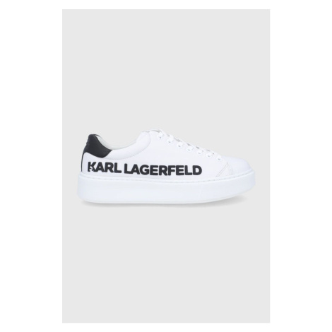 Kožená obuv Karl Lagerfeld MAXI KUP biela farba