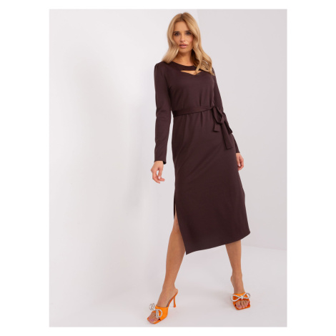 Dress-LK-SK-509447.75P-dark brown