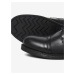 Čierne pánske kožené zimné členkové topánky Jack & Jones Shaun